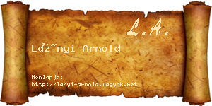 Lányi Arnold névjegykártya